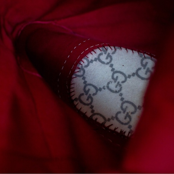 Men's Gucci Nylon High Red Brown Sz 9 G Fashion Shoe 283484 - Picture 13 of 16